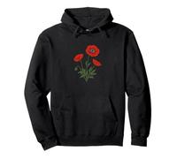 Elegante Amapolas Rojas Wildflower Nature Sudadera con Capucha
