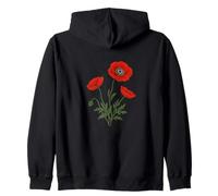 Elegante Amapolas Rojas Wildflower Nature Sudadera con Capucha