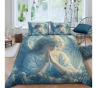 Elegante Ángel Funda Nórdica Microfibra Impresión 3D Juego de Cama Decoración Dormitorio Regalo Hogar Super King（260x220cm）