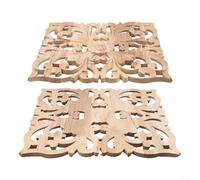 Elegante aplique decorativo de madera de caucho para crear espacios elegantes en su hogar (24 x 24 cm)