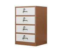 Elegante archivador de metal con cerradura con 4 cajones ajustables, almacenamiento seguro para el hogar y la oficina, eficiente para la gestión del espacio de trabajo y archivo de documentos