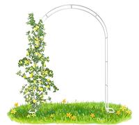 Elegante arco de jardín de metal, color negro, blanco y verde oscuro, para plantas trepadoras, flores, vides, globos, decoración de boda, soporte de enrejado para celebraciones