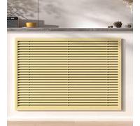 Elegante armario con cubierta de radiador con rejilla para almacenamiento moderno para sala de estar, dormitorio y baño, 120 cm, diseño amarillo, solución de estante que ahorra espacio