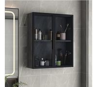 Elegante armario de pared de madera maciza para baño, medicina elegante con puertas de cristal, ahorro de espacio para baño, dormitorio y cocina (color: C)