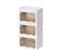 Elegante armario plegable organizador de ropa plegable con cubo de almacenamiento y varillas para colgar, ahorro de espacio, armario blanco