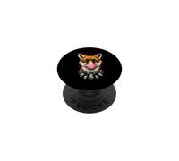 Elegante Arte de Moda de Zorro Bubblegum Vulpine PopSockets PopGrip Adhesivo