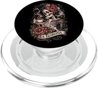 Elegante Arte Esqueleto Floral La Llorona PopSockets PopGrip para MagSafe