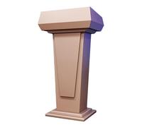 Elegante atril de madera portátil de oro rosa con almacenamiento, púlpito de iglesia móvil para aula, conferencia, auditorio y eventos