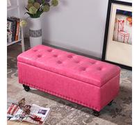 Elegante banco de almacenamiento con reposapiés, asiento tapizado de piel sintética, espacioso nizer para zapatos, mantas y más, perfecto para pasillo, dormitorio y sala de estar