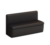 Elegante banco de almacenamiento de cuero negro con respaldo de 180 cm, solución versátil para entrada, pasillo, dormitorio, muebles elegantes para decoración del hogar