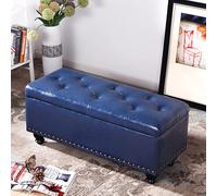 Elegante banco de almacenamiento de piel sintética, versátil puf tapizado para pasillo, dormitorio o sala de estar, elegante contenedor y solución de asiento