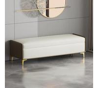 Elegante banco de almacenamiento para dormitorio, entrada y sala de estar, otomano tapizado con patas doradas, perfecto para el final de la cama, pasillo y decoración moderna del hogar