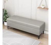 Elegante banco de cuero con organizador de zapatos oculto y reposapiés, elegante solución de entrada para almacenamiento de zapatos, banco final de cama y cómoda zona de asiento