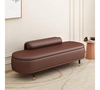 Elegante banco otomano de almacenamiento, reposapiés de cuero sintético, asiento tapizado para almacenamiento de zapatos con respaldo para dormitorio, sala de estar, entrada, vestidor, oficina (60 x