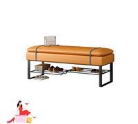 Elegante banco zapatero de 120 cm con almacenamiento para entrada para pasillo, asiento cómodo, versátil Hocker ideal para dormitorio y sala de estar (ge)
