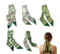 Elegante Banda Con Borlas: Bufanda Larga Para Cola De Caballo, Paquete De 5 Envolturas Con Estampado Floral, Accesorio Para Bufanda Para El Cuello | Tejido Ligero Y Transpirable Con Una Estética De Es