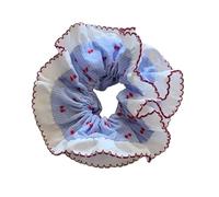Elegante banda para el pelo bordada floral para mujer, lazo de encaje transpirable, accesorio de moda, elegante soporte floral para cola de caballo