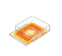 Elegante bandeja acrílica de 9 x 9 pulgadas con un cajón latente para un almacenamiento seguro y exhibición de punto de aguja, fotografías y arte con transparencia y estilo excepcionales