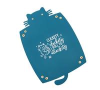 Elegante bandeja de juego de cuero dorado y soporte para joyas con bonito patrón de gatito para uso multifuncional, soporte de joyería de cuero multifuncional