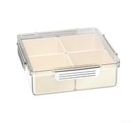 Elegante bandeja dividida para servir con amplio espacio para aperitivos como frutas y nueces, ideal para cualquier reunión social (cuadrado plateado leche)