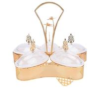 Elegante Bandeja Dividida para Servir, Tapas con Asas, Servidor Versátil para Frutas, Nueces, Dulces, Bandeja de Metal de Primera Calidad, Decoración Artística para Anfitriones e Invitados,