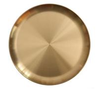 Elegante bandeja redonda dorada perfecta para decoración de escritorio y organización de joyas y cosméticos (30 cm)