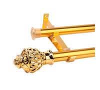 Elegante barra de cortina doble con soporte, 220 cm, diseño moderno para dormitorio y terraza, fácil instalación, barra lateral para colgar