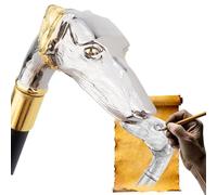 Elegante Bastón Steampunk de Aleación, Bastón Gótico de Lujo para Caballeros con Pomo en Forma de Cabeza de Perro, 93 Cm, para Cosplay y Fiestas.(Platinum)