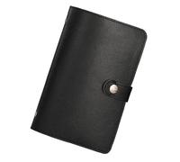 Elegante billetera de piel sintética con capacidad para 100 billetes con seguimiento de gastos y cartera de contabilidad financiera para tarjetas, Black