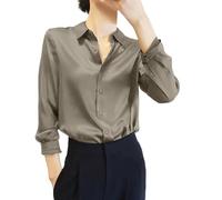 Elegante Blusa De Satén con para Mujer, Blusa Manga Larga De Primavera, Blusa Vintage para Mujer, Camisas Calle Holgadas Manga Larga, Camisa Original Primavera Y Verano Basic tee
