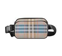 Elegante bolsa cruzada con cintura para mujeres, hombres y adolescentes, mini bolsa cruzada antirrobo con cintura, Buffalo Yellow Plaid Tartan Check Scotland Fashion Blue, 8" x 5.3" x 2.3", Retro