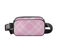 Elegante bolsa cruzada para hombres y mujeres con correa ajustable, Buffalo Plaid Tartan Check Scotland pink, 8" x 5.3" x 2.3", Retro, Buffalo Plaid Tartan Check Scotland pink, 8" x 5.3" x 2.3", Retro