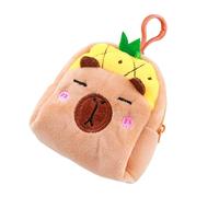 Elegante bolsa de almacenamiento de monedas Capybaras con materiales de poliéster suave, adecuada para amantes de los animales y estudiantes, uso diario, Capibara de piña