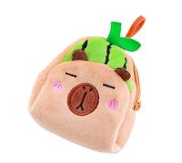Elegante bolsa de almacenamiento de monedas Capybaras con materiales de poliéster suave, adecuada para amantes de los animales y estudiantes, uso diario, Capibara de sandía