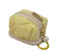 Elegante bolsa de almacenamiento organizada para auriculares que ofrece una sensación cómoda, adecuada para los buscadores, cómodo monedero, Amarillo