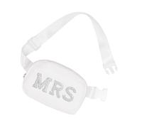 Elegante bolsa de cintura para bodas, fiestas, perlas, decorada para novia, señora, bolsa de nailon para damas de honor, invitados, señora novia, accesorio de perlas, Mrs, Talla única, Mass Beauty