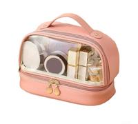Elegante bolsa de cosméticos de viaje con amplio espacio y compartimentos húmedos y secos para mayor comodidad, como lo muestra la imagen, Rosy