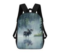 Elegante Bolsa De Deporte Alce Parado En El Lago Bolso Mochilas Al Aire Libre Bolsa De Viaje para Escuela, Gimnasio, Hombres, 42X32X14Cm