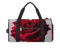 Elegante bolsa de gimnasio de rosa roja para hombres y mujeres, bolsas de mano impermeables para gimnasio, bolsa de lona grande para viajes y entrenamiento