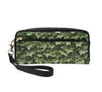 Elegante bolsa de maquillaje con estampado de hiedra y espirales florales para mujeres y niñas, bolsa de cosméticos, artículos de tocador, escuela, oficina, viajes
