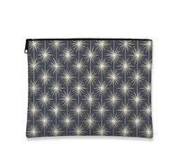 Elegante bolsa de maquillaje de estrellas, bolsa de viaje para cosméticos con patrón estrellado gris para mujer, organizador portátil de lona con cremallera, para festivales, Gris, 7x9 Inch, Estrellas