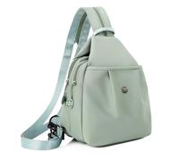 Elegante bolsa de pecho con compartimento secreto y correa ajustable, mochila de nailon ligera para llevar a diario bolsa de nailon esencial, Green