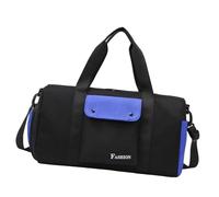 Elegante bolsa deportiva de color de contraste, correa ajustable para el hombro, gran capacidad, bolsa de viaje organizada, bolsa de deporte para gimnasio y viajes, Black, Mass Beauty