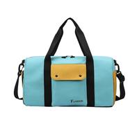 Elegante bolsa deportiva de color de contraste, correa ajustable para el hombro, gran capacidad, bolsa de viaje organizada, bolsa cruzada deportiva para gimnasio, Blue, Mass Beauty