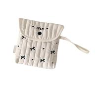 Elegante Bolsa Esencial de algodón y poliéster con diseño de Lazos Decorativos, cosmética compacta organizada para Mujeres y niñas, Bolsas organizadas menstruales