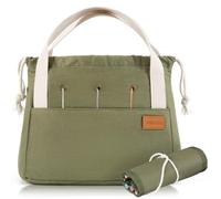 Elegante bolsa organizadora de ganchillo, organiza fácilmente tu hilo, lona duradera, 8 bolsillos, muchas madejas de hilo y suministros o accesorios de ganchillo, regalo ideal para amantes del tejido