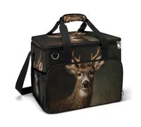 Elegante bolsa térmica con diseño de ciervo, vintage, oscura, aislada, para playa, portátil, a prueba de fugas, con correa para el hombro
