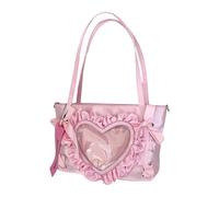 Elegante bolso bandolera con forma de corazón, bonito bolso de escuela Itabag, estilo japonés, bolso de mensajero para exhibición de pines, bolso de hombro con corazón, bolso de estilo japonés, bolso