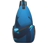 Elegante Bolso Bandolera de Pecho Atlantic Orca Killer Whale Orcinus Andness Wildlife Dorsal Norway Ocean Cetacean Fin Fjord Design, Crossbody Shoulder Backpack Ligero Chest Bag Casual Daypack Unisex