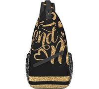 Elegante bolso bandolera de pecho con purpurina con letras de Mr y Mrs, corazones dibujados a rayas, borde romántico, estampado de boda, mochila de hombro cruzada, bolso de pecho ajustable, ligero, in